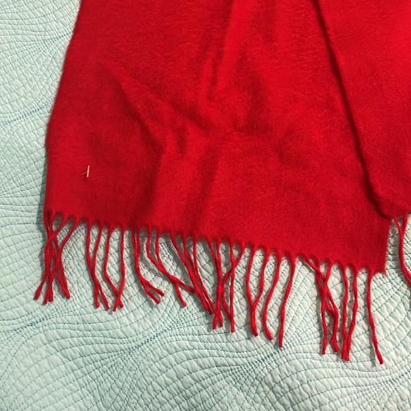 cashmere / wool red scarf - Picture 3 of 8
